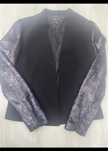 Mango Siyah Pul Payetli Kadın Blazer Ceket