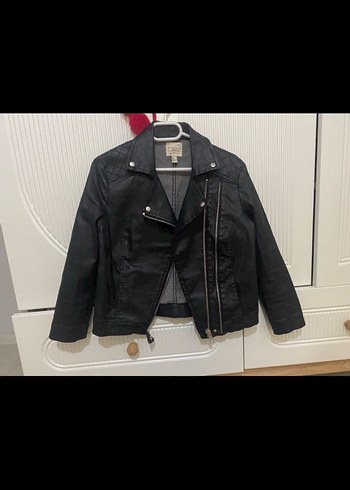 Mango sırçalı eskimez Siyah Deri Biker Ceket