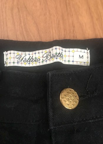 Düğmeli Siyah Denim Mini Etek - Görsel 2