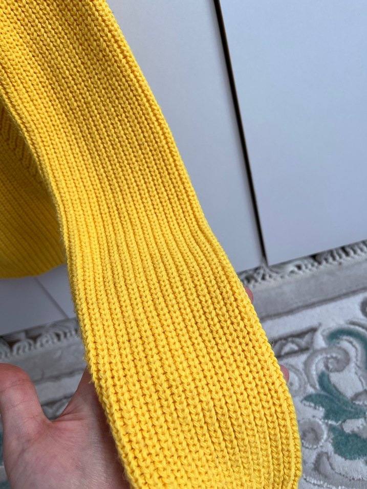 Sarı Triko Kadın Kazak - Görsel 2