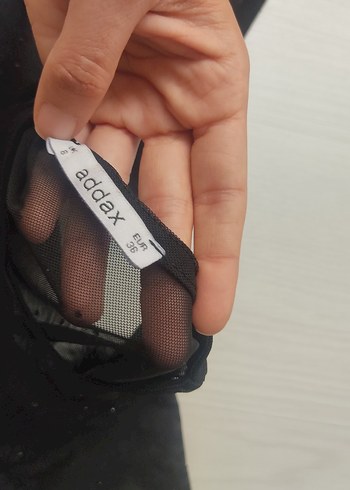 38 Beden siyah transparan tüllü simli bluz