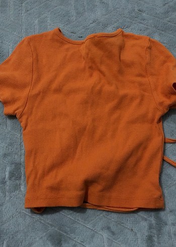 Turuncu Kısa Kollu Kadin crop - Görsel 3