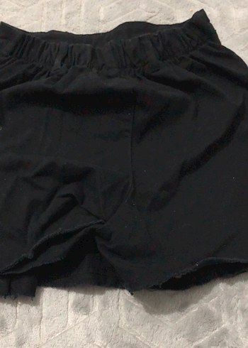 Düğmeli Siyah sort etek - Görsel 3