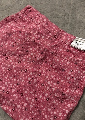 Düğmeli Pembe Kız Çocuk Etek - Görsel 3