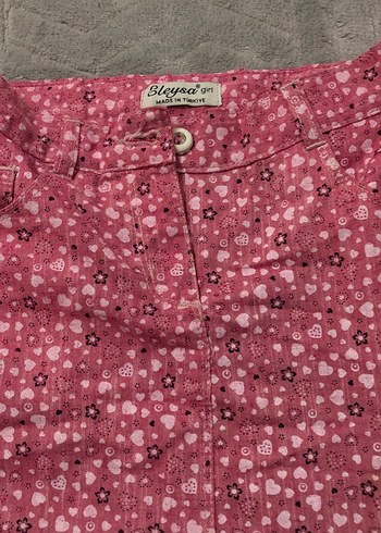 Düğmeli Pembe Kız Çocuk Etek - Görsel 2