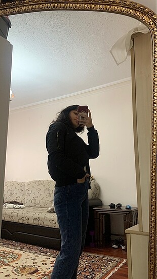 Siyah bomber ceket