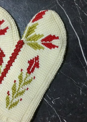 Nakışlı Örgü Kadın patik - Görsel 2