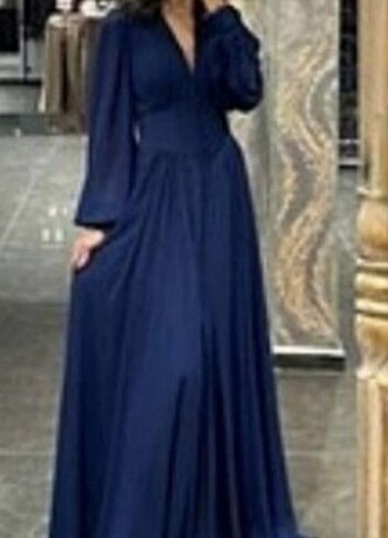 Mavi arya abiye - Görsel 2