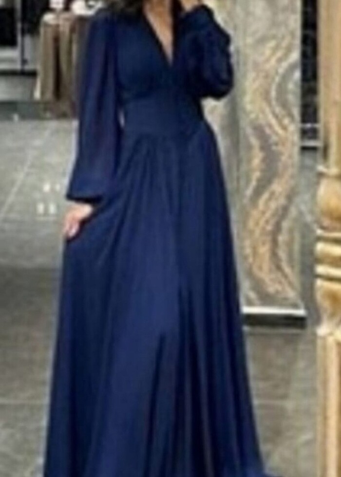 Mavi arya abiye - Görsel 2