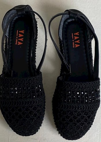 Kadın Siyah Nakışlı Boncuklu Platform Espadril - Görsel 2