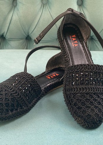 Kadın Siyah Nakışlı Boncuklu Platform Espadril - Görsel 6