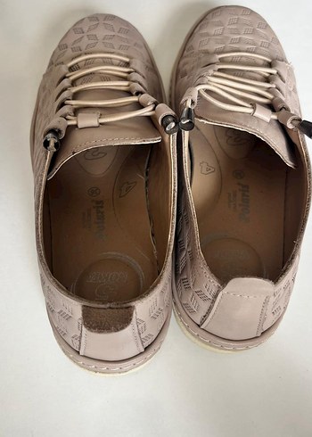 36 Beden Bej Bağcıklı Kadın Sneakers Blok Topuklu