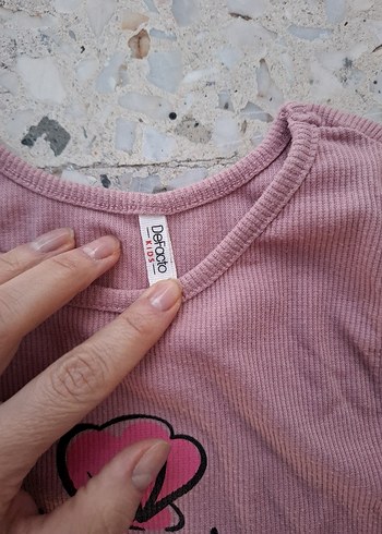 Pembe Baskılı Kız Çocuk t-shirt - Görsel 2