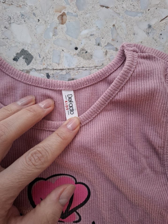 Pembe Baskılı Kız Çocuk t-shirt - Görsel 2