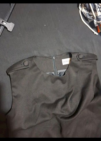 Siyah Midi Drapeli Elbise - Görsel 5