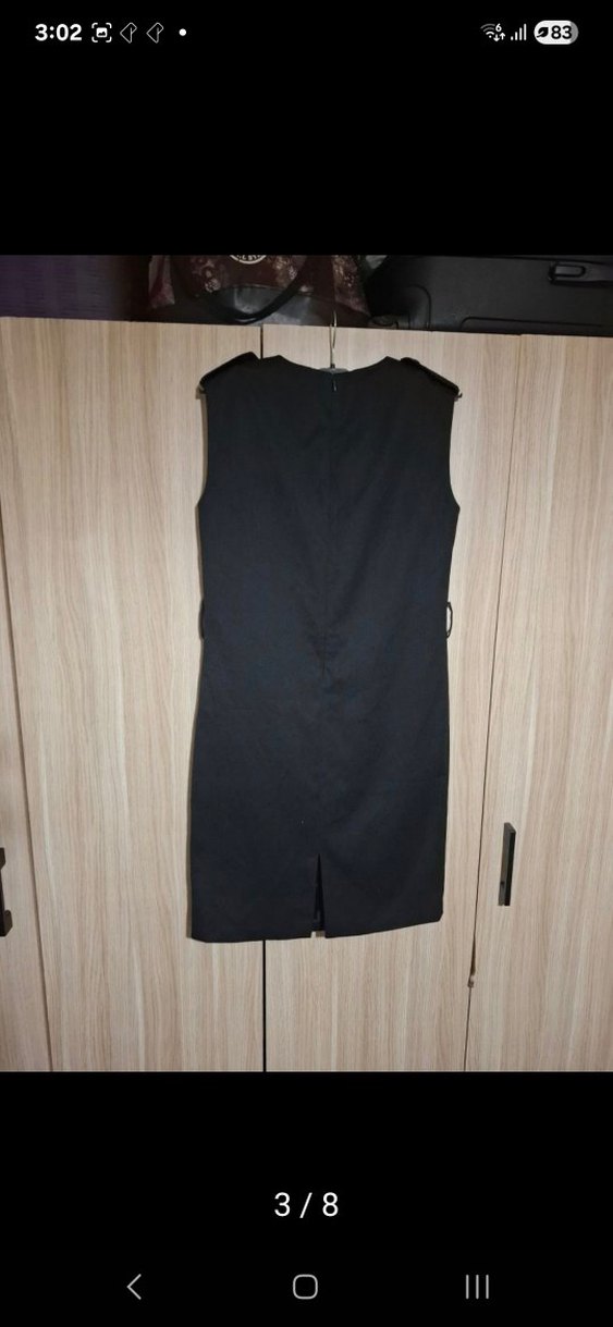 Siyah Midi Drapeli Elbise - Görsel 2