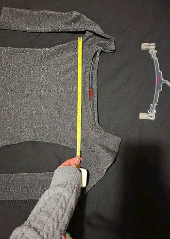 Gri Uzun Kollu Kadın gece abiye Elbise - Görsel 7