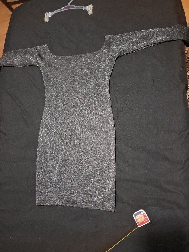 Gri Uzun Kollu Kadın gece abiye Elbise - Görsel 4