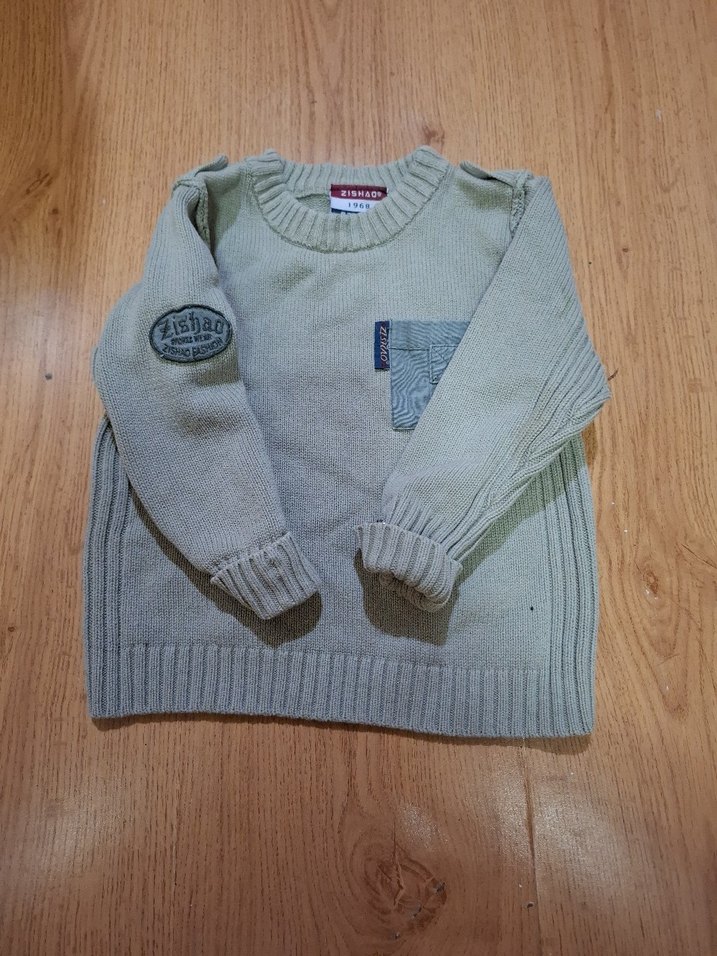 Gri Erkek Çocuk Triko Kazak - Görsel 5