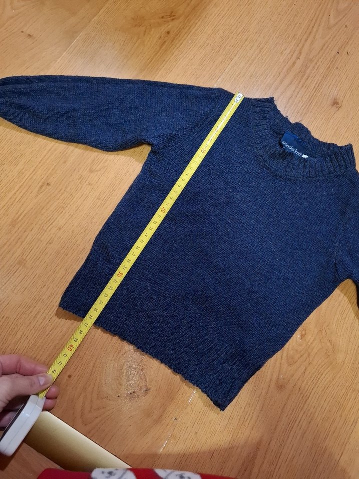 Erkek Çocuk Mavi Yün Kazak - Görsel 3