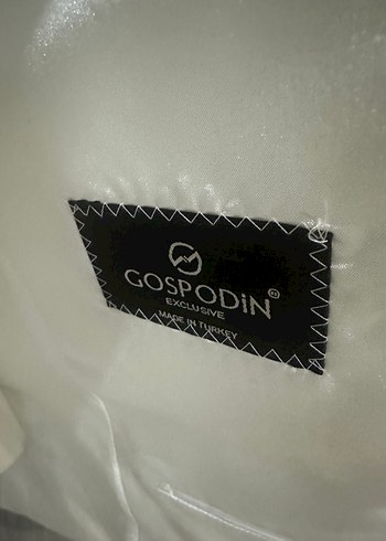 Diğer Düğün için Nakışlı Beyaz Düğmeli Takım Elbise