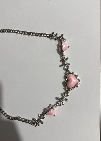 Pembe kalpli coquette tarzı kolye - Görsel 3
