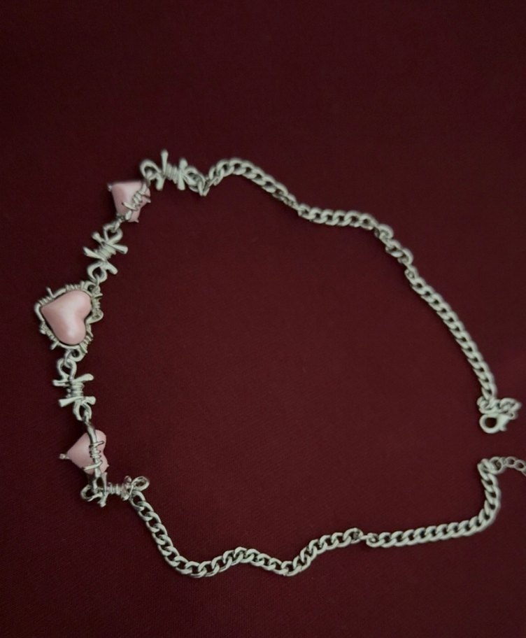 Pembe kalpli coquette tarzı kolye - Görsel 2