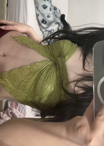 Yeşil crop top - Görsel 2