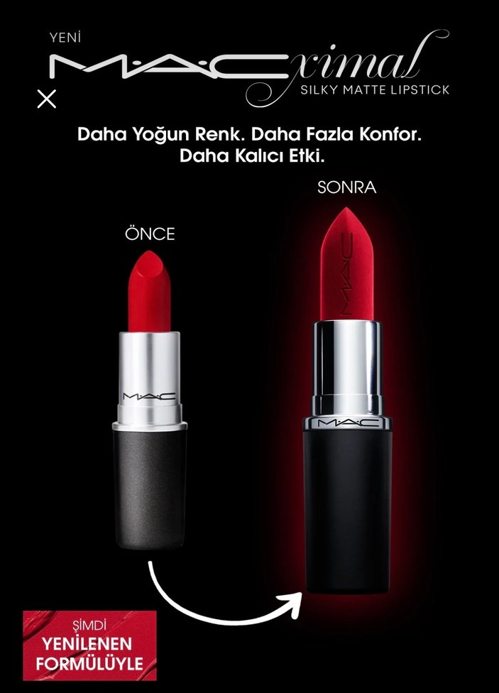 MAC Primal Silky Matte Mat Ruj - Russian Red - Görsel 2