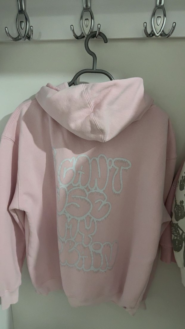 Kadın Pembe Kapüşonlu Rahat Kesim Sweatshirt - Görsel 2