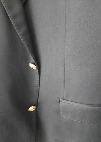 Düğmeli Erkek Siyah Ceket - Görsel 4