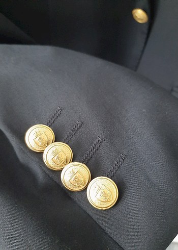 Düğmeli Erkek Siyah Ceket - Görsel 6