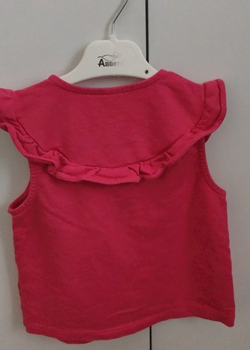 Kız Çocuk Pembe Fırfırlı Kolsuz Yelek - Görsel 2