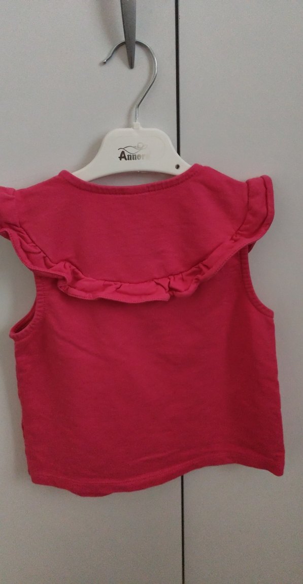 Kız Çocuk Pembe Fırfırlı Kolsuz Yelek - Görsel 2