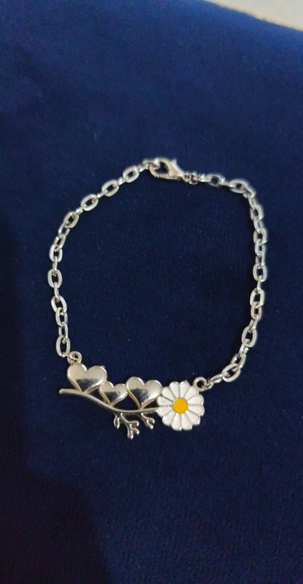 Çiçek Detaylı Zincir Bileklik - Görsel 2