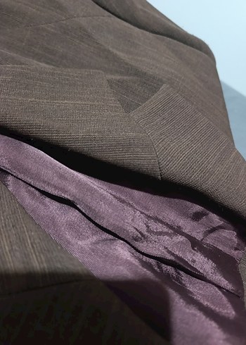 Düğmeli Kadın Vintage Blazer Ceketler - Kahverengi ve Siyah - Görsel 4