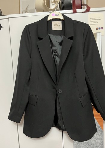 Siyah blazer ceket - Görsel 2