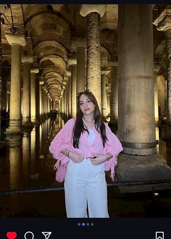 Balon kol pembe gömlek - Görsel 2