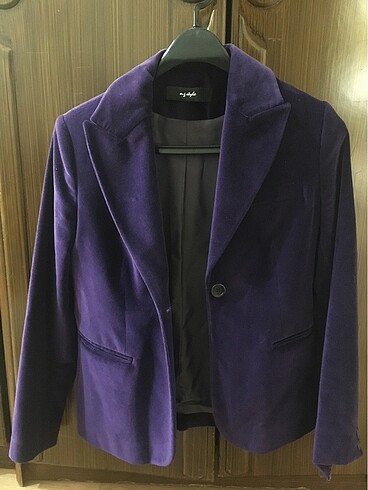 Mor Kadife blazer Ceket