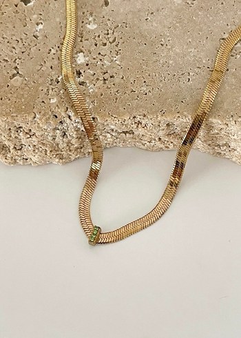 Çelik taşlı hasır kolye - Görsel 3