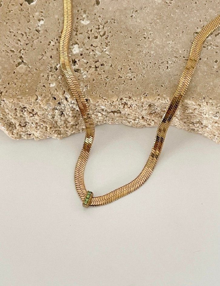 Çelik taşlı hasır kolye - Görsel 3