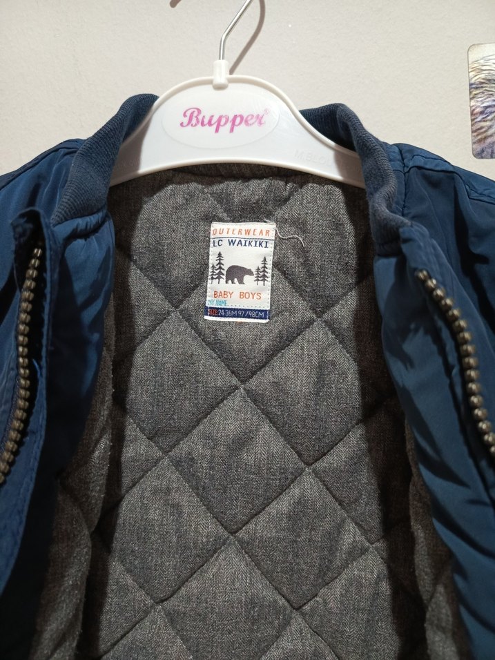 Koyu Mavi Fermuarlı Erkek Çocuk montu - Görsel 2