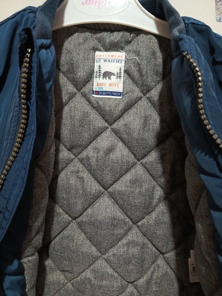 Koyu Mavi Fermuarlı Erkek Çocuk montu - Görsel 4