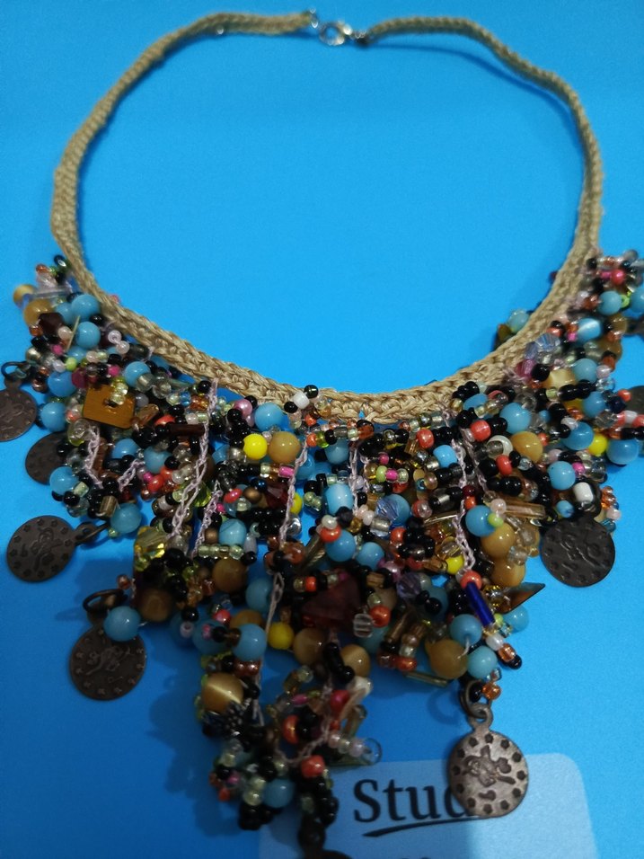 Etnik Desenli Boncuklu Mini Bohem Kolye - Görsel 3