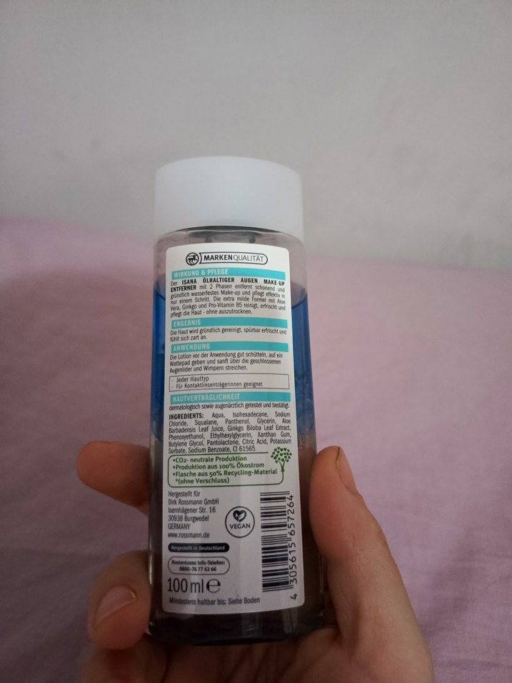 ISANA Göz Makyaj Temizleyici Aloe Vera & Ginkgo - Görsel 2