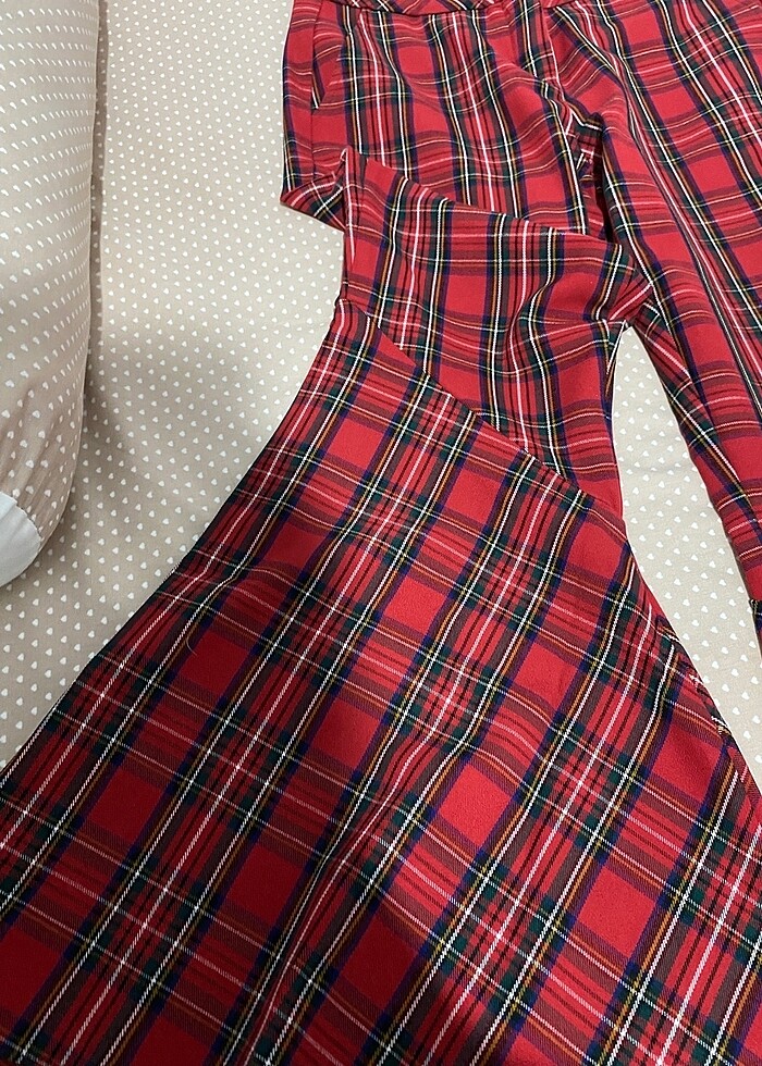 Ekoseli kumaş pantolon - Görsel 3