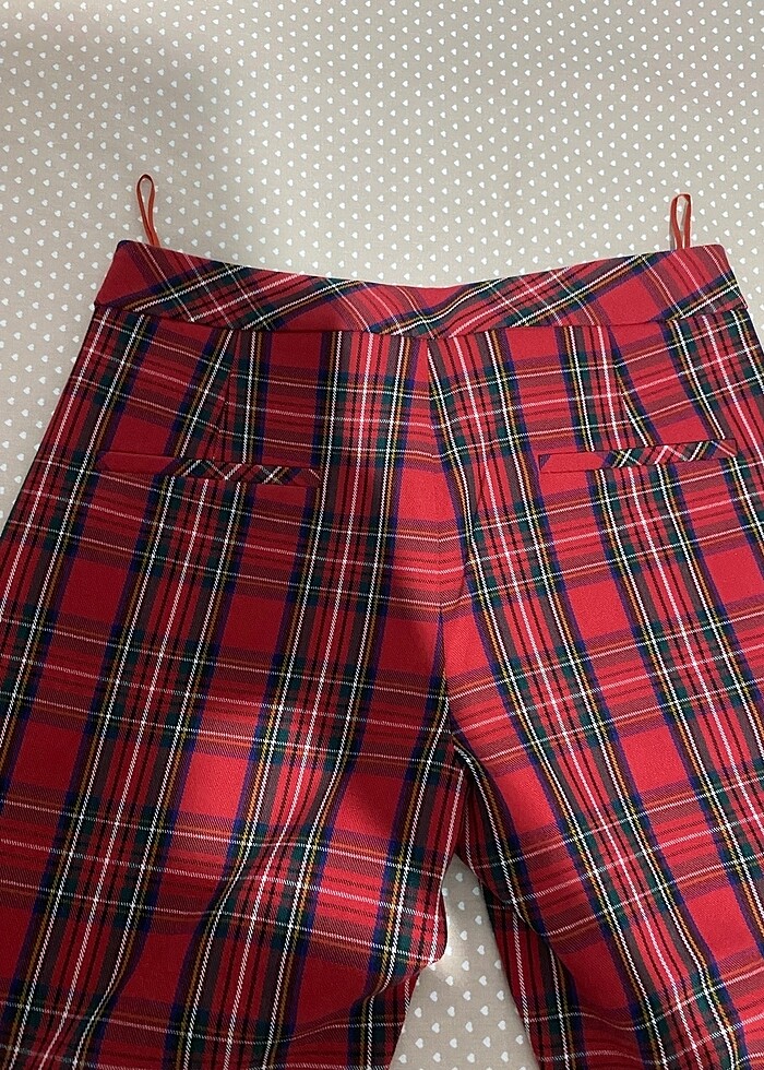 Ekoseli kumaş pantolon - Görsel 5