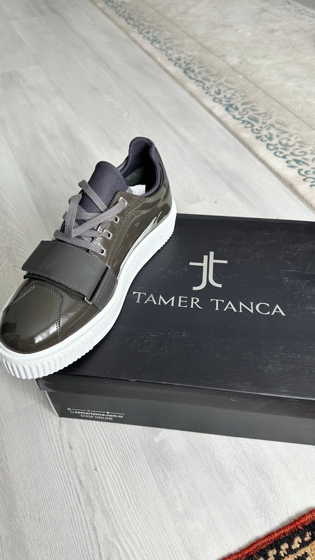 Gri Deri Erkek Spor Ayakkabı - Tamer Tanca - Görsel 3