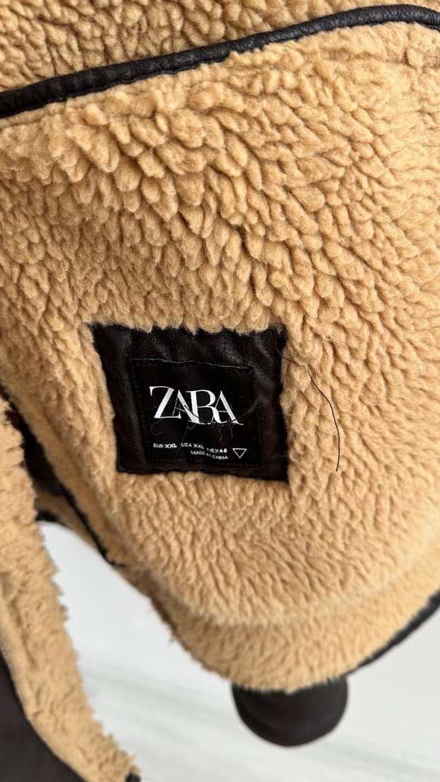 Kahverengi Kürklü Deri Biker Ceket - Görsel 4