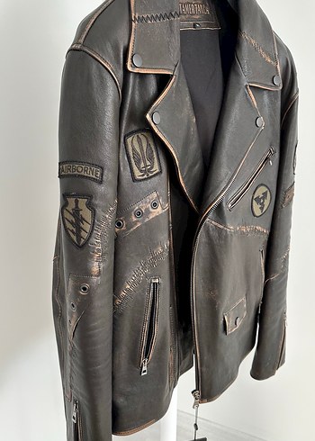 TAMER TANCA eskitme deri biker mont - Görsel 4